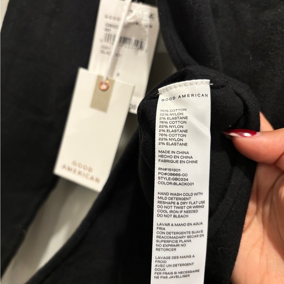 NWT Good American Asymmetrical Bodysuit in Black - Picture 8 of 8